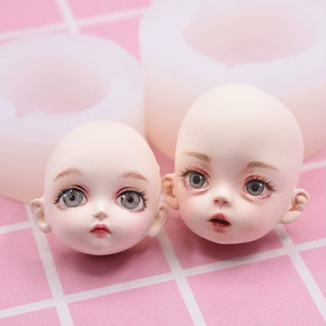 多想我q版正比硅胶脸模手工diy材料软陶翻糖手办硅胶模具超轻粘土