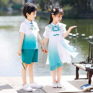六一儿童演出服男女童幼儿园大合唱中国风古装汉服小学生朗诵服装