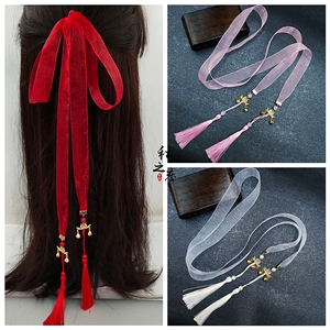 古风发带流苏飘带超仙汉服头饰绢纱古装发绳抹额腰带绑发头绳发饰