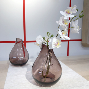 宜家代购ikea桑里克假花仿真花绿植玻璃花瓶台面摆件粉红色17厘米