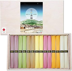 日本三轮日式素面乌冬面龙须面蔬菜芋头菠菜柚子梅子南瓜七色700g