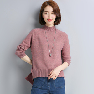 秋水2017秋冬新款唯品会正品牌女装时尚打底衫短款套头羊毛衣