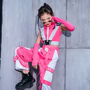 女童时髦爵士舞帅气套装儿童街舞嘻哈服装少儿舞蹈演出衣服秋潮装