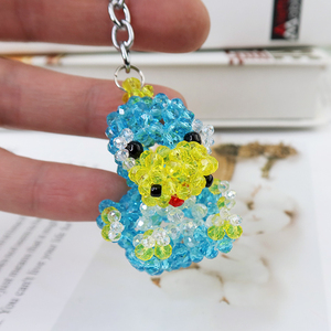 水晶串珠成品卡通动物钥匙挂件手工编织小恐龙宝宝小玩具包包挂饰