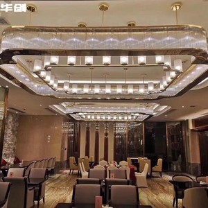 新中式售楼部沙盘水晶吊灯酒店大堂长方形中式水晶吊灯吧台灯