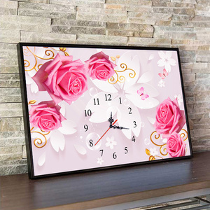 钟表十字绣新款带框