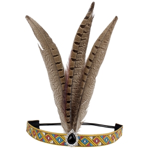 夏令营野人头饰羽毛非洲酋长牛筋发带印第安人头饰品儿童发饰