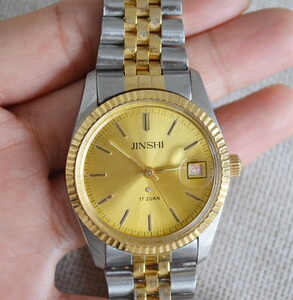 二手老式国产表 金狮牌男士手动机械手表 17钻