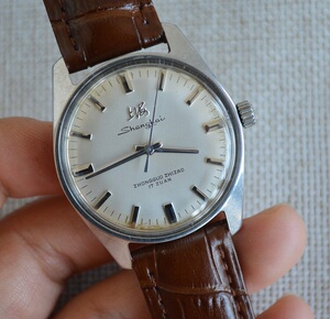 老上海古董机械手表 上海牌手表1524型男士手卷手动机械表