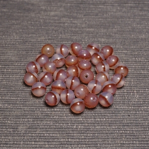 冰透一线药师玛瑙单珠 朱砂线圆珠天珠 天然手链串多宝配散珠 8mm