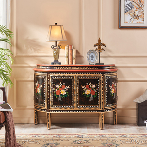 玄关实木半圆柜子