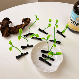 慢羊羊村长同款智慧草~幸运草发芽啦头上长草仿真植物小草萌萌