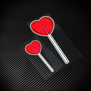 卡寺车贴 个性汽车电动摩托车装饰贴纸 心形桃心糖果造型反光贴纸