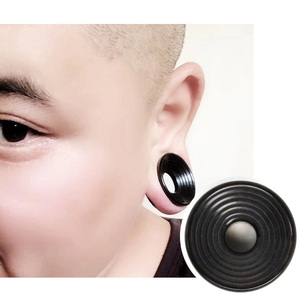 音款耳环扩耳器网红同款潮男耳钉空心耳洞扩大器黑色阔耳器耳括