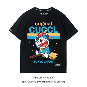 哆啦a梦夏季2022年新款韩版宽松上衣小众设计感超火古驰短袖t恤女