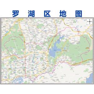罗湖区交通地图2020版广省东深圳市1.5米全图办公室装饰画贴挂图