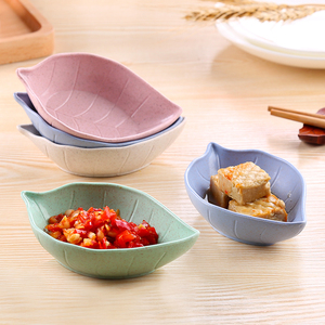 小麦秆树叶小碟子创意小吃盘子日式餐具醋碟酱油碟骨碟咸菜碟子