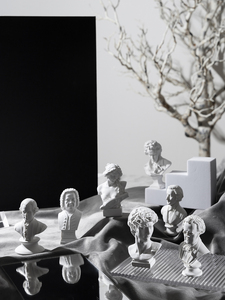 北欧音乐家石膏雕塑素描头像树脂雕塑作品家居摆件装饰拍摄影道具