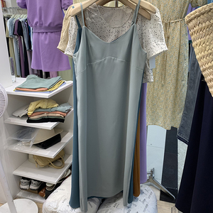allo吊带连衣裙女夏季女装2022年新款韩版纯欲风宽松显瘦气质裙子