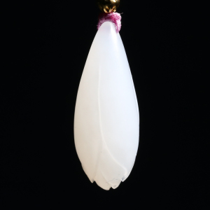 【德润林】新疆和田玉羊脂白玉籽料玉兰花苏工精品玉挂件玉吊坠