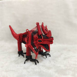 【三角龙】铝丝手工艺品恐龙霸王龙精致摆件益智玩具地摊景点
