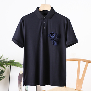 水溶棉奢潮外贸男装工厂剪标尾货轻商务休闲短袖polo衫