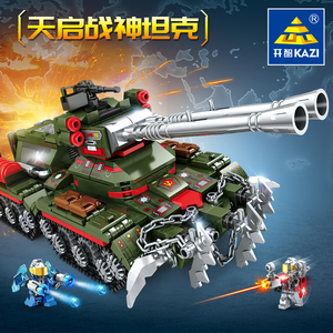 中国积木红警系列军事坦克导弹车模型拼装男孩子儿童益智拼图玩具