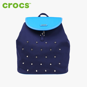 美国crocs卡骆驰2019帆布尼龙铆钉双肩水桶包时尚书包背包防泼水