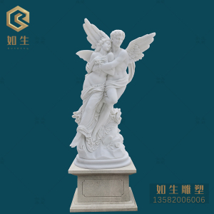 丘比特与普赛克雕塑赛姬仙女爱神丘比特天使人物雕塑汉白玉石雕像