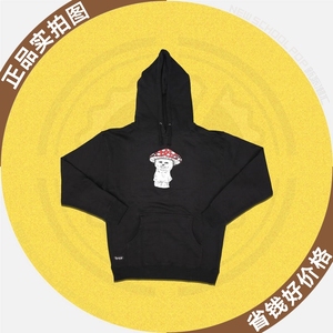 新派潮汇ripndipcap蘑菇中指贱猫长袖男女套头帽衫潮牌加绒卫衣