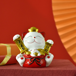 招财猫摆件八方来财