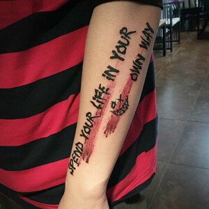 【一份2张】手臂纹身贴男潮防水持久仿真刺青半臂小臂花英文字母