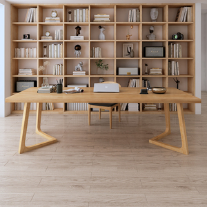 现代实木家用简约长条办公桌客厅书房大长书桌学习桌子工作台1084