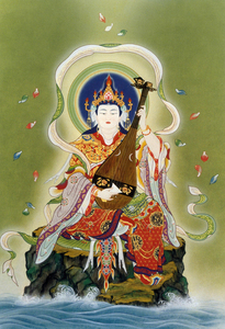 定制妙音天女画像  水晶 卷轴挂画(相纸塑封50元包邮)辩才天