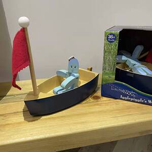 花园宝宝木质小船依古比古木头玩具-小木人划舟(礼物)