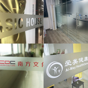 办公室玻璃防撞条腰线遮光贴纸简约镂空刻字定制透明磨砂装饰门条