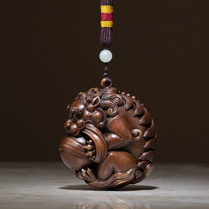 铜师傅有求必应铜貔貅手把件盘玩男士狮子抱球随身文玩摆件把玩件