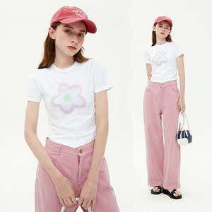 三色霸气 小众设计感短款tee简约甜酷风韩版半袖春夏季显瘦短袖女