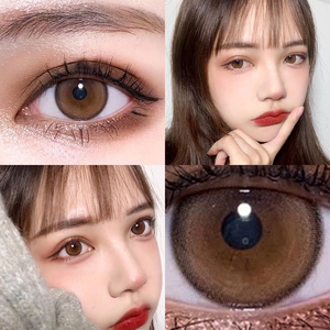 鹿屿棕色美瞳年抛女小直径14mm艾晶桥本环奈日常半年抛狗狗眼日抛