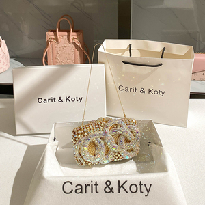 Carit Koty高级感镶钻晚宴链条包包女2024新款钻石小众重工手拿包