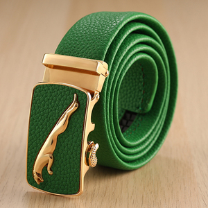 七维五行男土蓝色绿色真皮皮带黄色牛皮红自动扣女腰带白色灰裤带