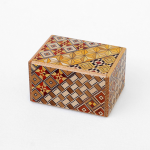 日本箱根名产寄木细工秘密箱机关箱迷你2.7寸12回 戒指首饰盒礼品
