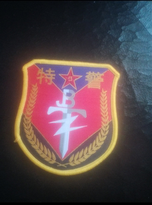 00代老北京卫戍特警特种警备团闪电利剑秃盾硬挂臂章袖章袖标收藏