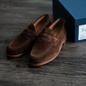 授权现货 sanders 英国制 经典焦糖色翻毛皮 乐福鞋 loafer 英式
