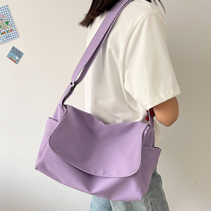 斜挎包女包包大容量大学生上课帆布背包日系通勤装书包单肩挎包