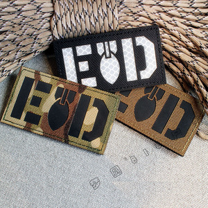 黑底eod拆弹专家雕刻反光魔术贴章立体臂章背包贴胸贴徽章士气章