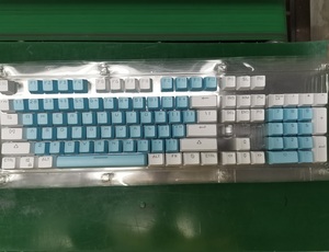 104键双拼键帽字体透光双色注塑个性定制蓝粉白色ABS机械键盘键帽
