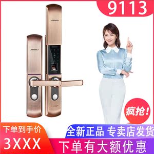 凯迪仕9113/6113铜门别墅铸铝智能防盗门密码滑盖锌合金指纹锁