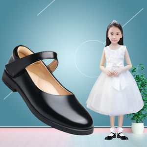 女童黑色皮鞋真皮软底公主鞋中大童小学生演出鞋儿童黑皮鞋春秋款