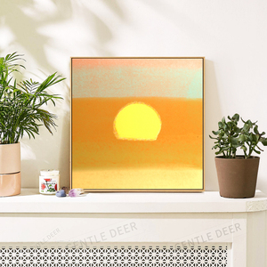ins风日出装饰画抽象日落墙壁画安迪沃霍尔艺术作品挂画桌面摆画